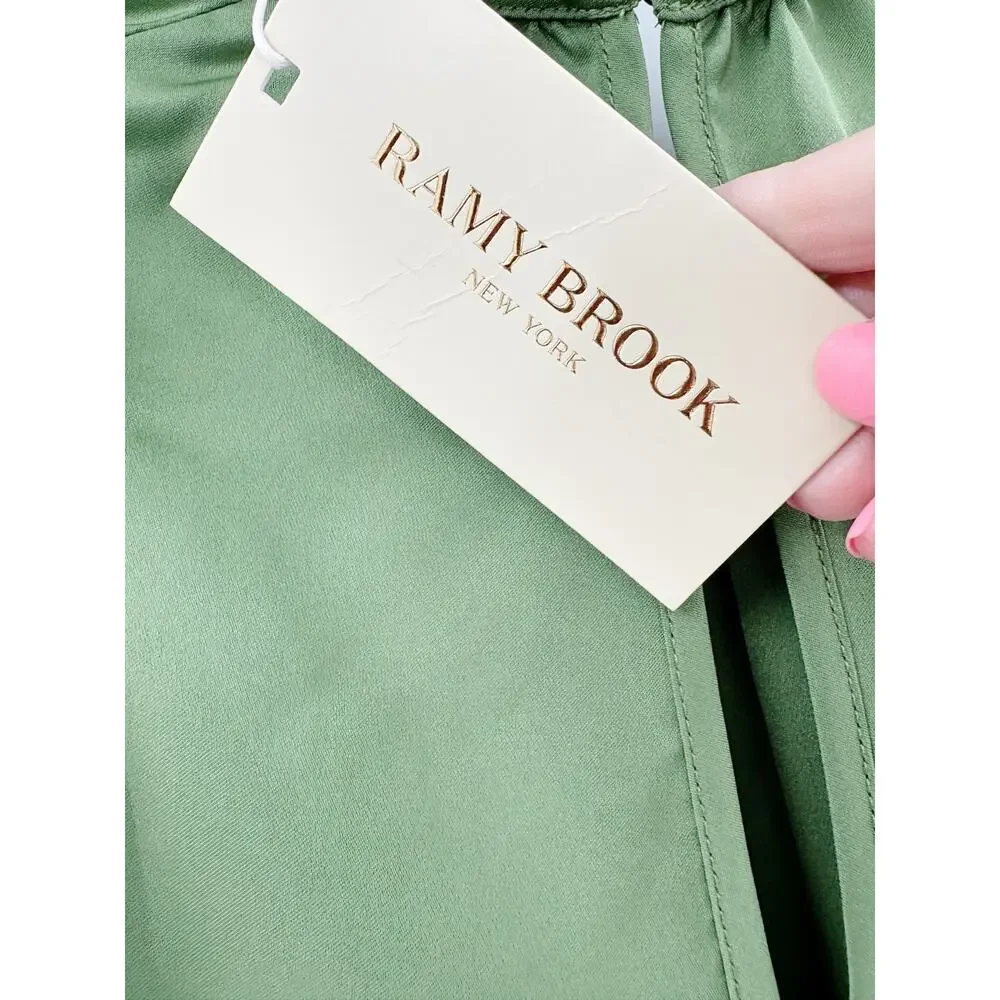 RAMY BROOK Dress NEW Size 2 Ally Mini Dress Olive Green $425 - Picture 3 of 4